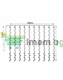 Светлинна завеса 300 LED гирлянда за прозорец с дистанционно управление в студени цветове 3м